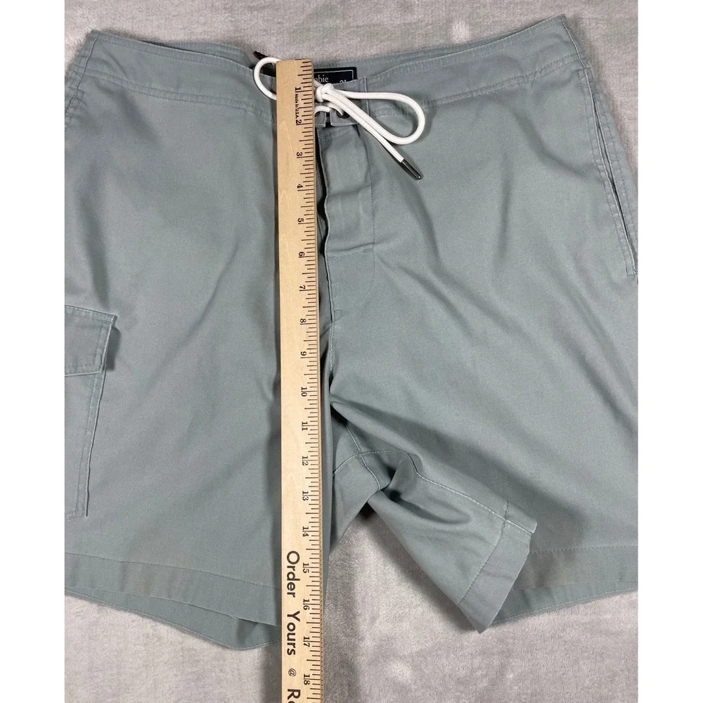 Abercrombie & Fitch Board Shorts Men's 31 Blue Gray Stretch Swim Trunks Surf